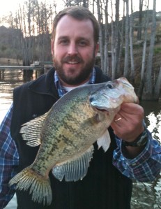 Andy Davis of West Monroe with a monster slab caught at  D'Arbonne this weekend. These are few and far between now, but things will pick up.