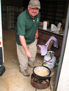 Bill Breed frying crappie filets