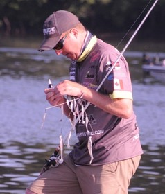 Casey Martin and his 13-bait rig. (photo courtesy of FLW)