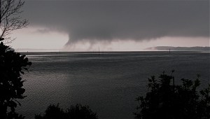 In a matter of five minutes, gray clouds became dark and ominous
