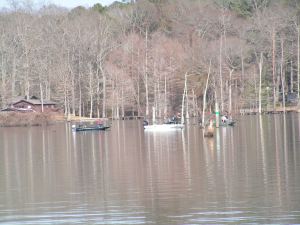 Crappie are bunched up deep and so are the fishermen!