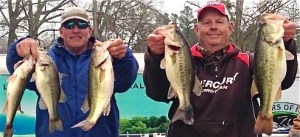 Price, left, and Elshout with the winning Claiborne catch