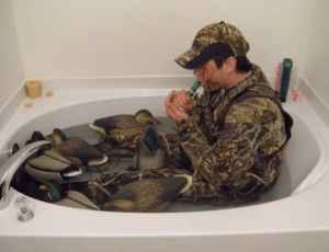 You can never get enough practice in for a good duck hunt -- decoy placement, calling skills...and check your waders for leaks.