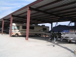 The new concrete parking surface is a great upgrade for boat and RV owners.