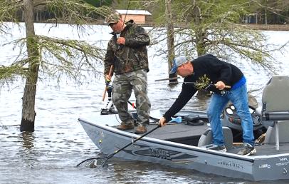 Jennings nets a nice crappie for Kalonka during last Saturday's TV show.